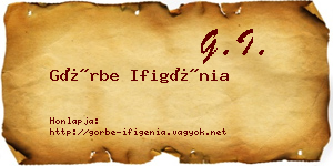 Görbe Ifigénia névjegykártya